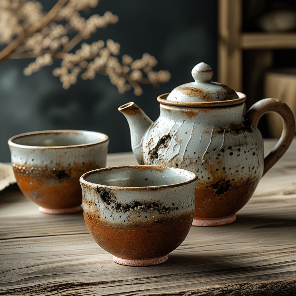 新疆窯燒陶茶壺與茶杯